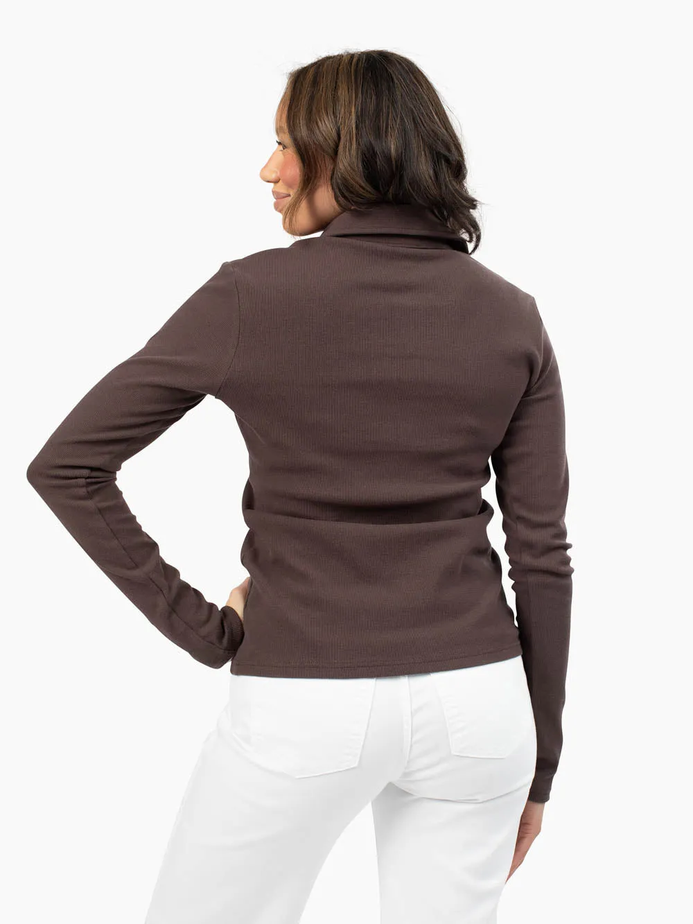 Essential Tall Rib Polo - Espresso sold by Amalli Talli product image thumbnail 4