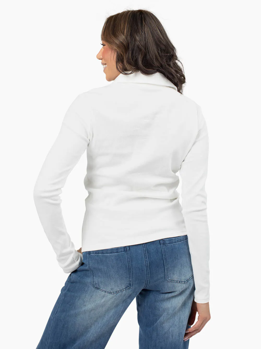 Essential Tall Rib Polo - White sold by Amalli Talli product image thumbnail 4