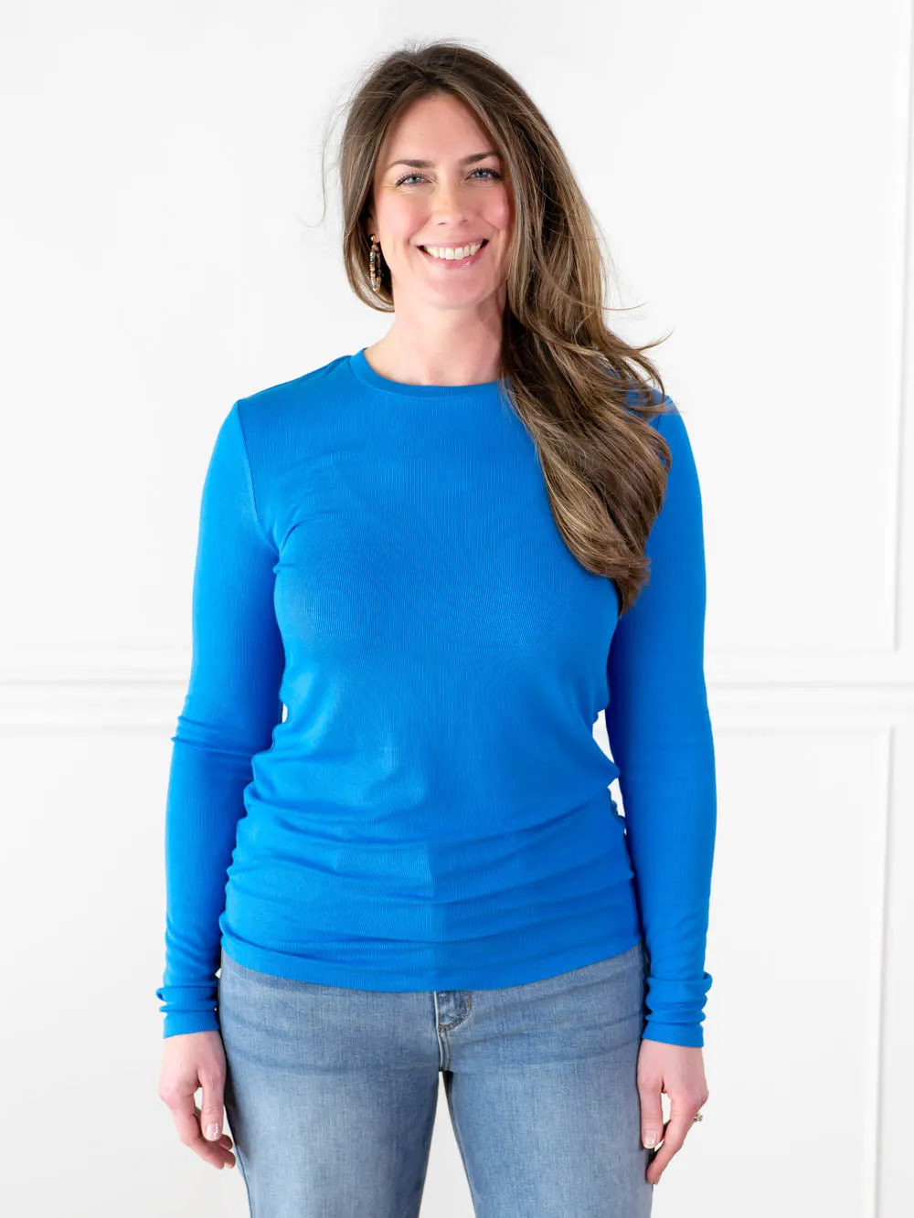 AT Favorite Ribbed Tall Tee - Blue sold by Amalli Talli product image thumbnail 3