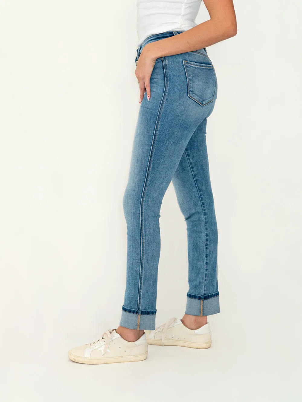Brooklyn Tall Button Fly Cuff Jean sold by Amalli Talli product image thumbnail 4