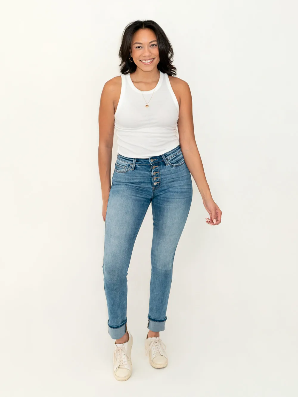 Brooklyn Tall Button Fly Cuff Jean sold by Amalli Talli product image thumbnail 3