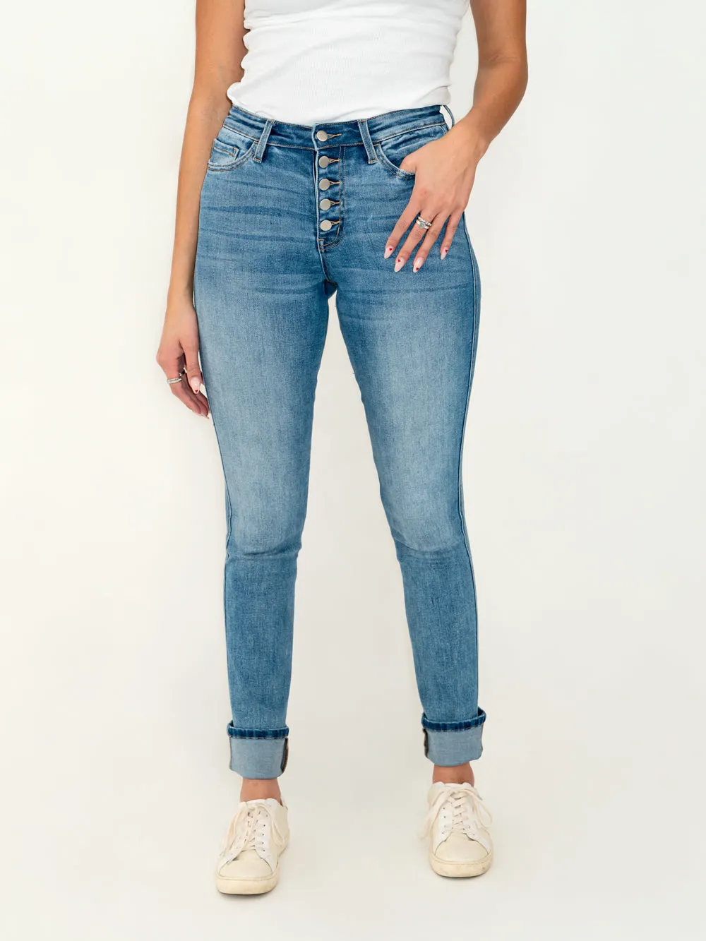 Brooklyn Tall Button Fly Cuff Jean sold by Amalli Talli product image thumbnail 2