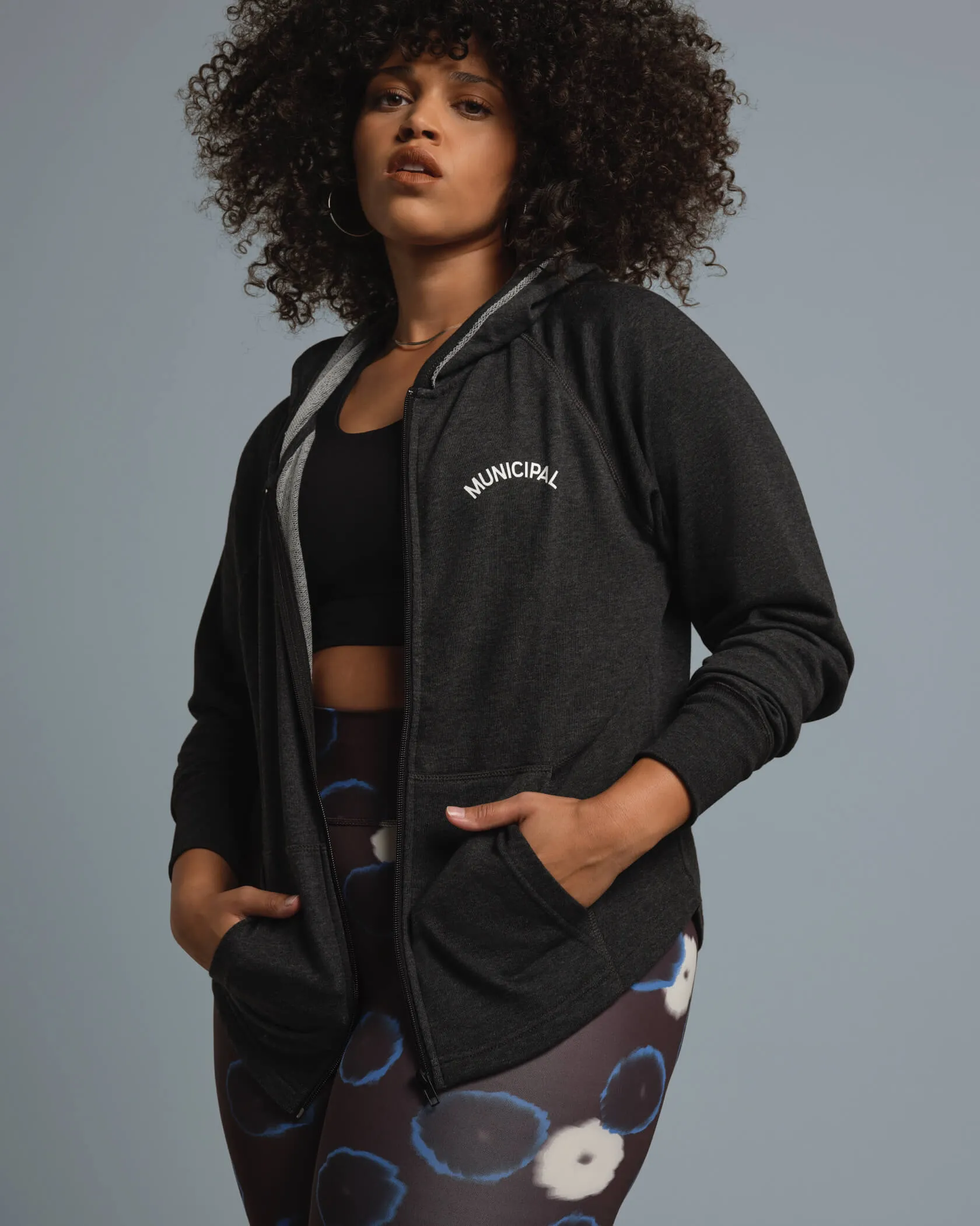 Women's French Terry Full Zip Hoodie sold by MUNICIPAL product image thumbnail 2