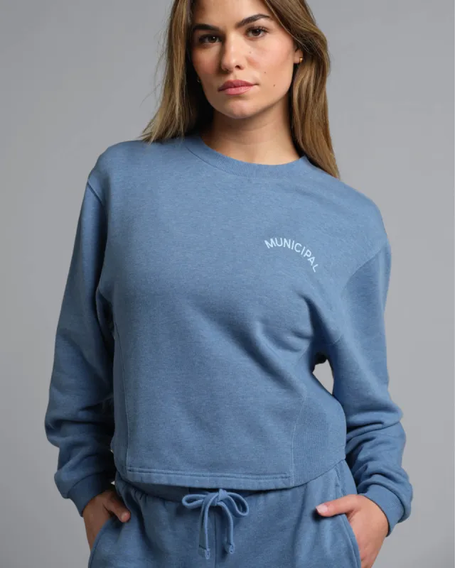 Women's Hang Back Fleece Crew made by MUNICIPAL