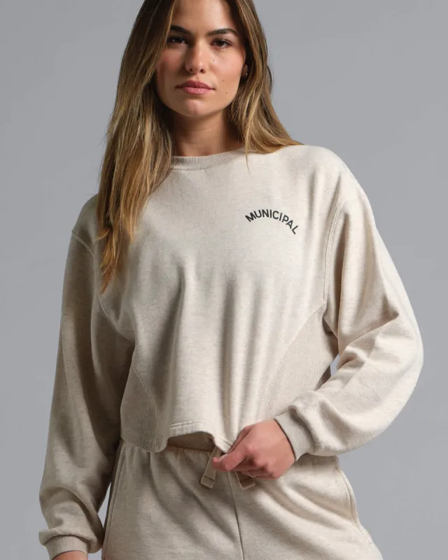 Women's Hang Back Fleece Crew made by MUNICIPAL