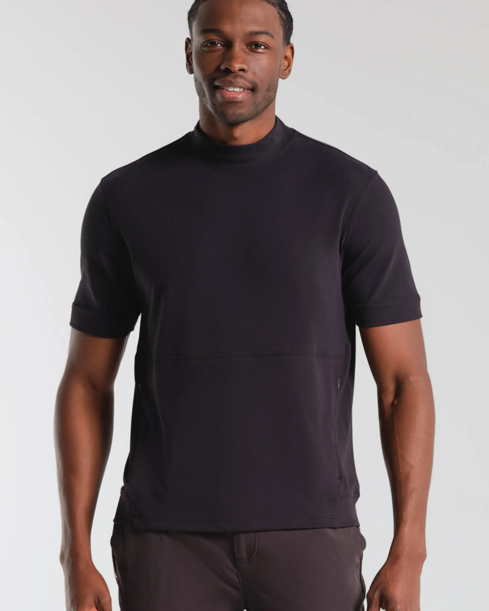 Micro Mock Neck SS Crew sold by MUNICIPAL