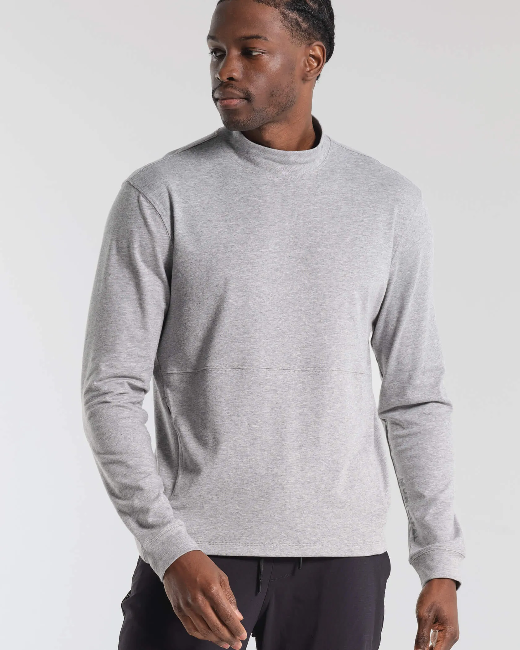 Micro Mock Neck LS Crew sold by MUNICIPAL