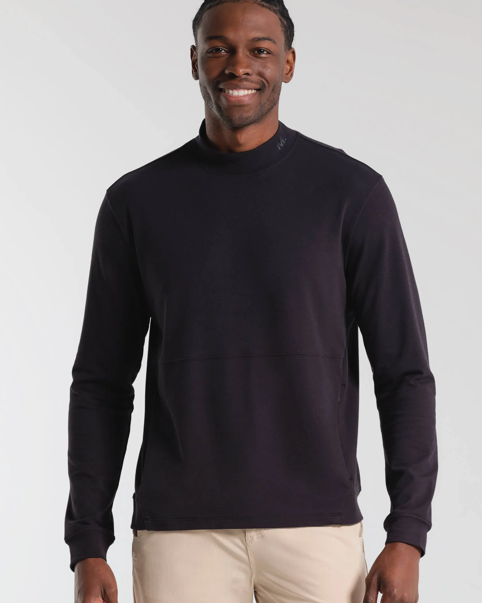 Micro Mock Neck LS Crew sold by MUNICIPAL