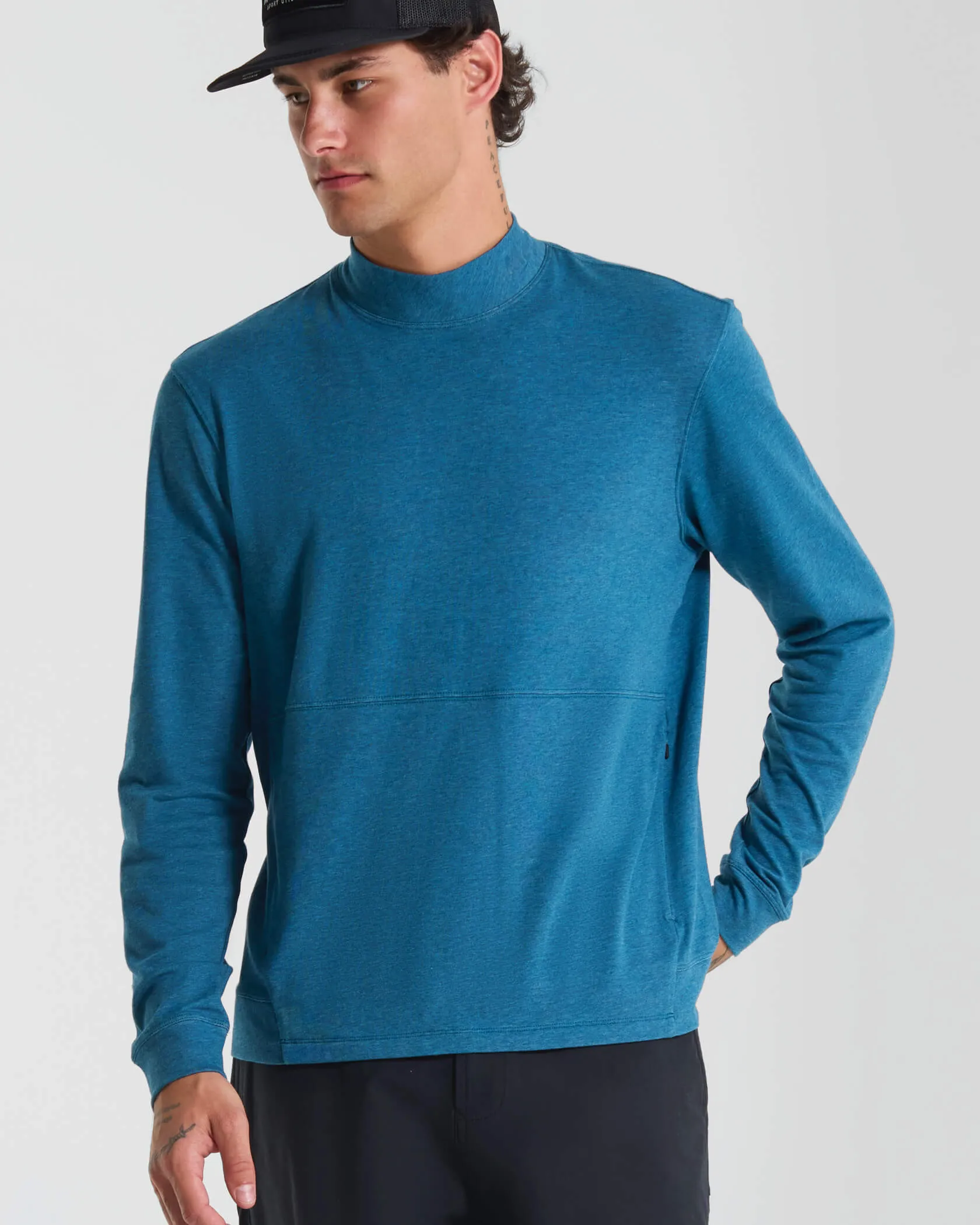 Micro Mock Neck LS Crew sold by MUNICIPAL