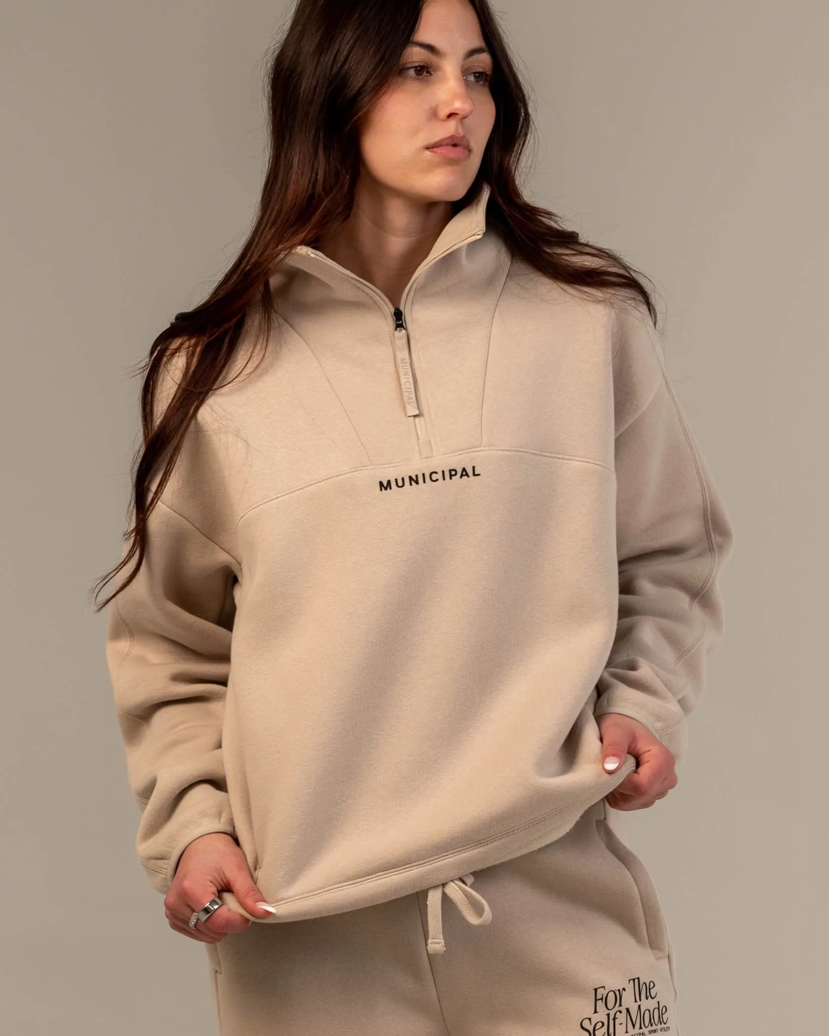 Women's Self-Made Half Zip sold by MUNICIPAL