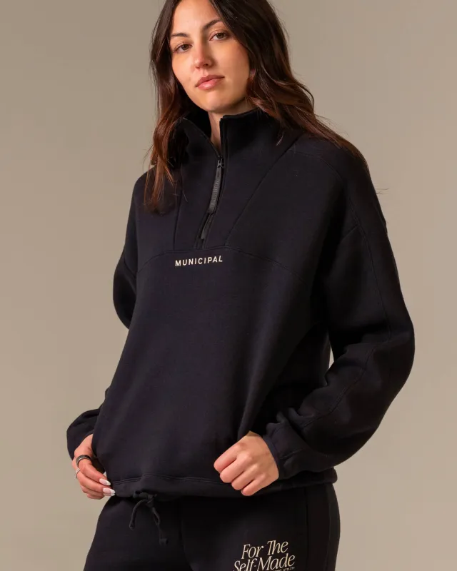 Women's Self-Made Half Zip made by MUNICIPAL