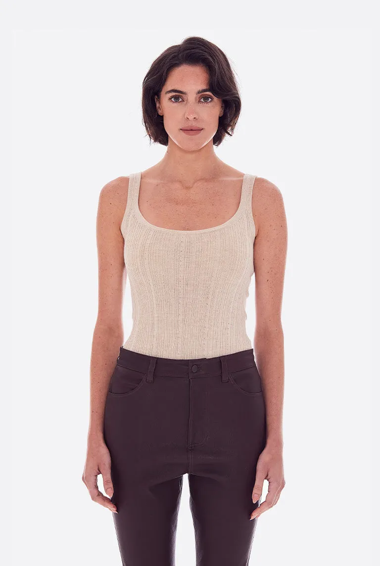 CASHMERE SILK RIB POINTELLE KNIT TANK sold by RENGGLI product image thumbnail 2