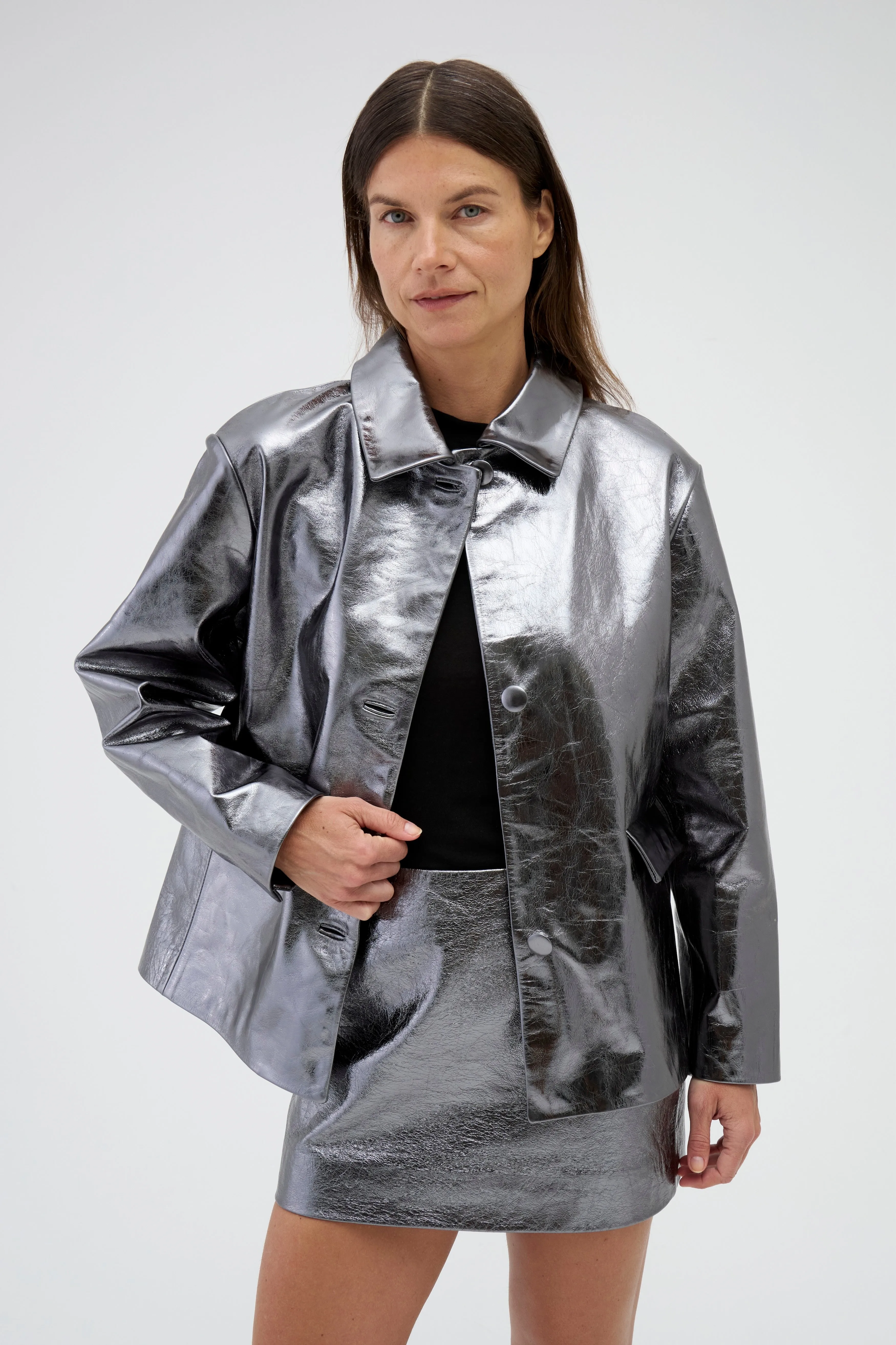 FOIL LEATHER JACKET sold by RENGGLI product image thumbnail 2
