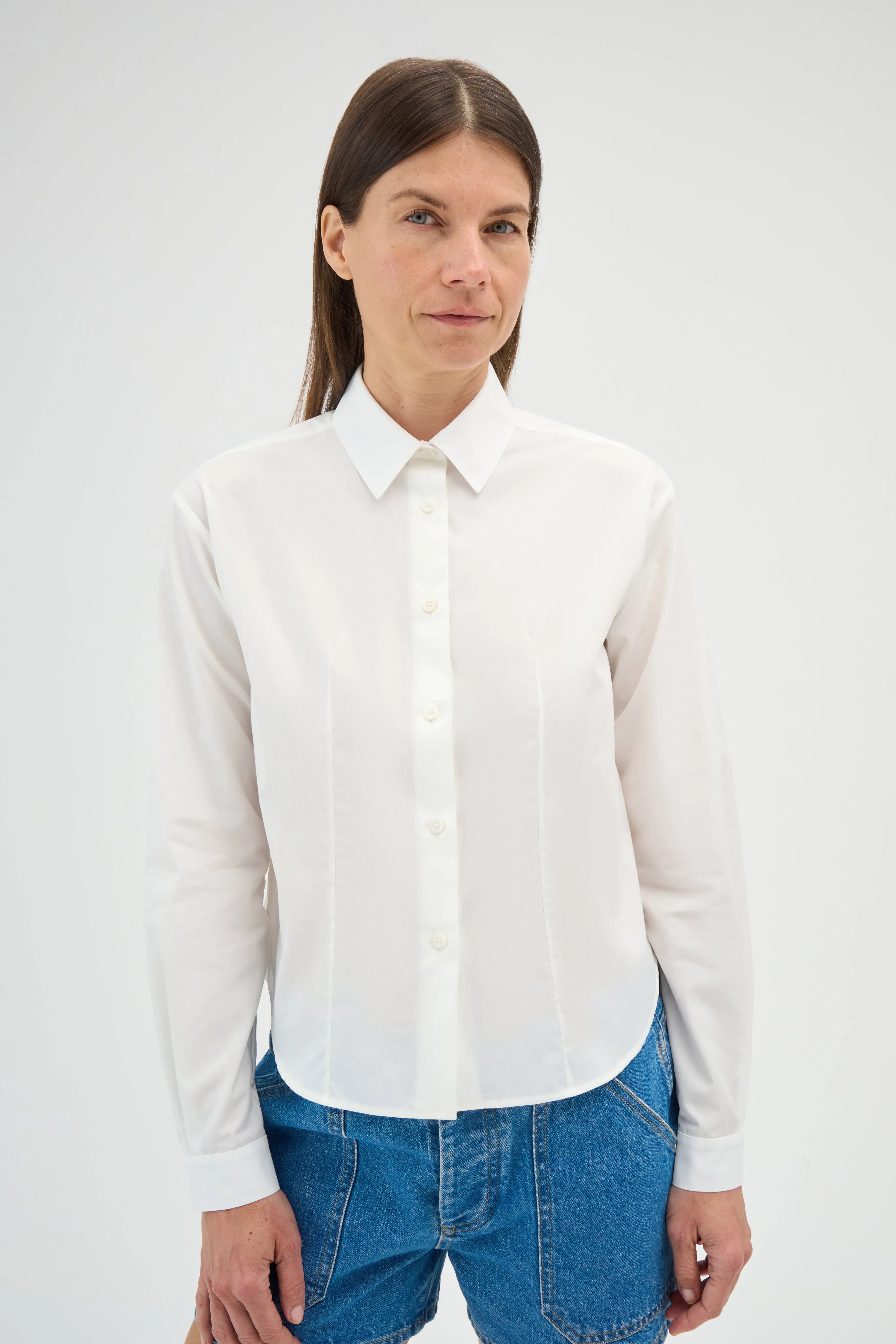 CROPPED LONG SLEEVE BUTTON UP sold by RENGGLI