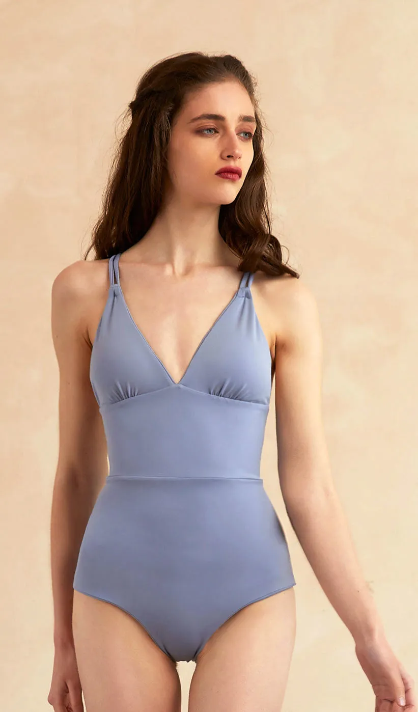 PENNY Cross-back One Piece Swimsuit - Light Blue sold by Visual Mood product image thumbnail 2