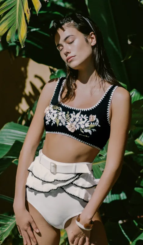 ELIZABETH Embroidered Scoop Neck Bikini Set sold by Visual Mood