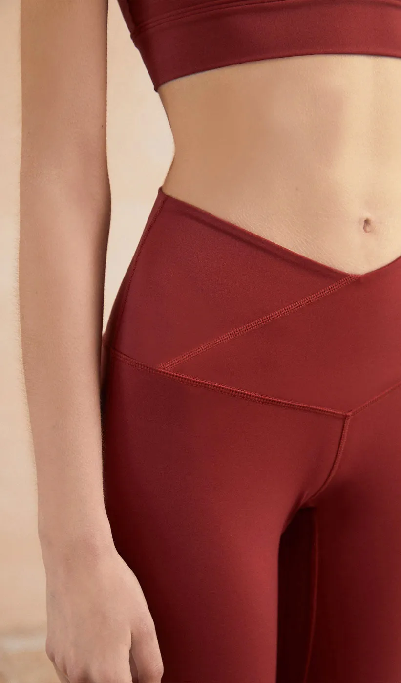 ANIKA V-cut Yoga Pants - Red sold by Visual Mood product image thumbnail 2