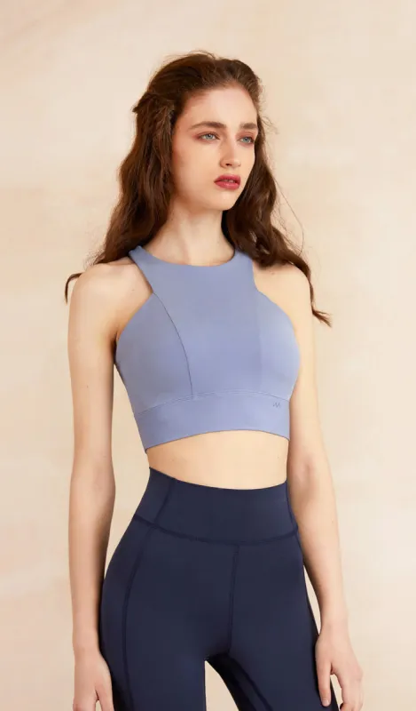 JOSIE High-neck Yoga Bra - Light blue sold by Visual Mood