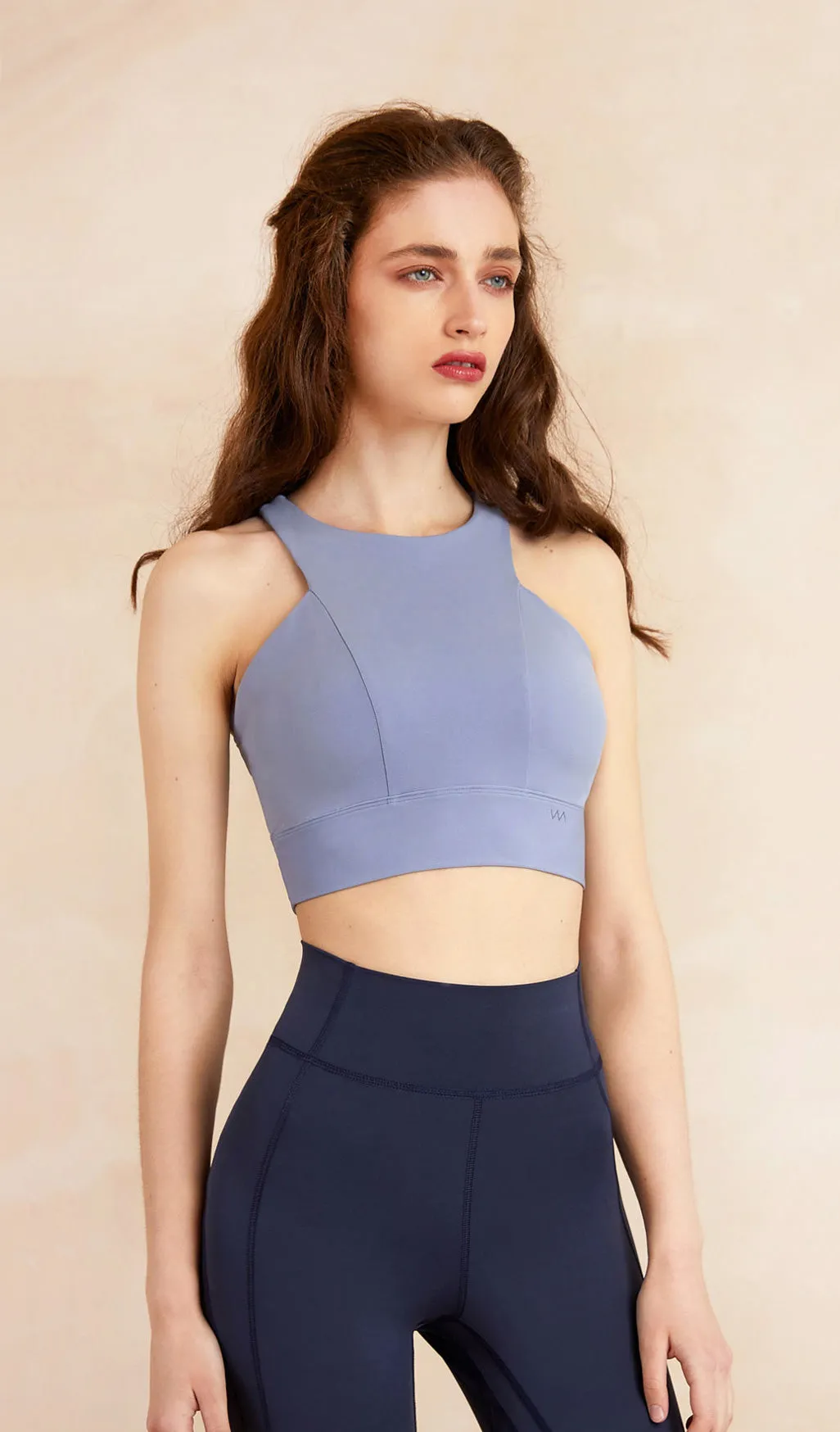 JOSIE High-neck Yoga Bra - Light blue sold by Visual Mood