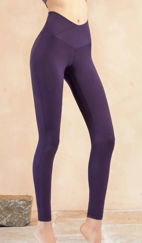 ANIKA V-cut Yoga Pants - Dark Purple sold by Visual Mood