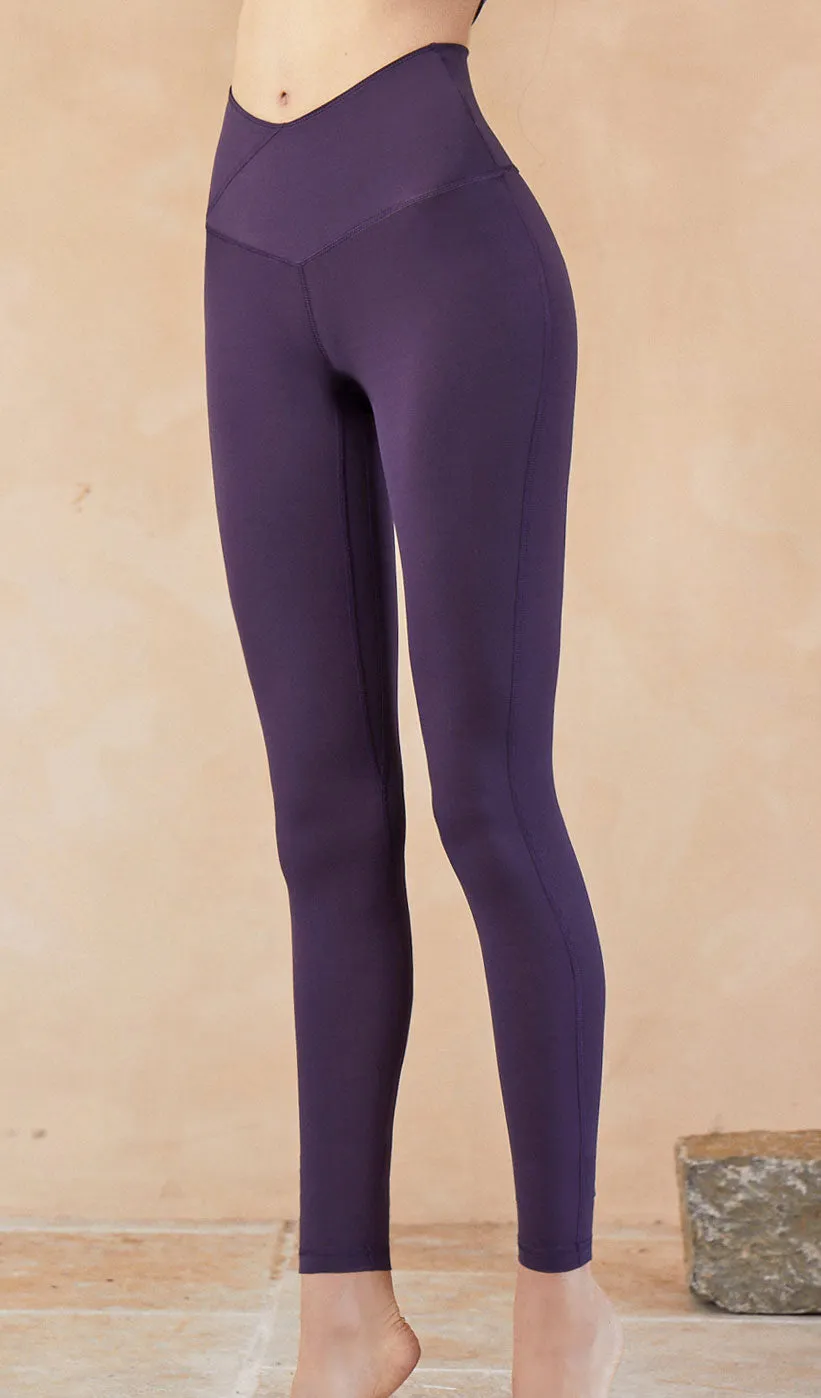 ANIKA V-cut Yoga Pants - Dark Purple sold by Visual Mood product image thumbnail 3