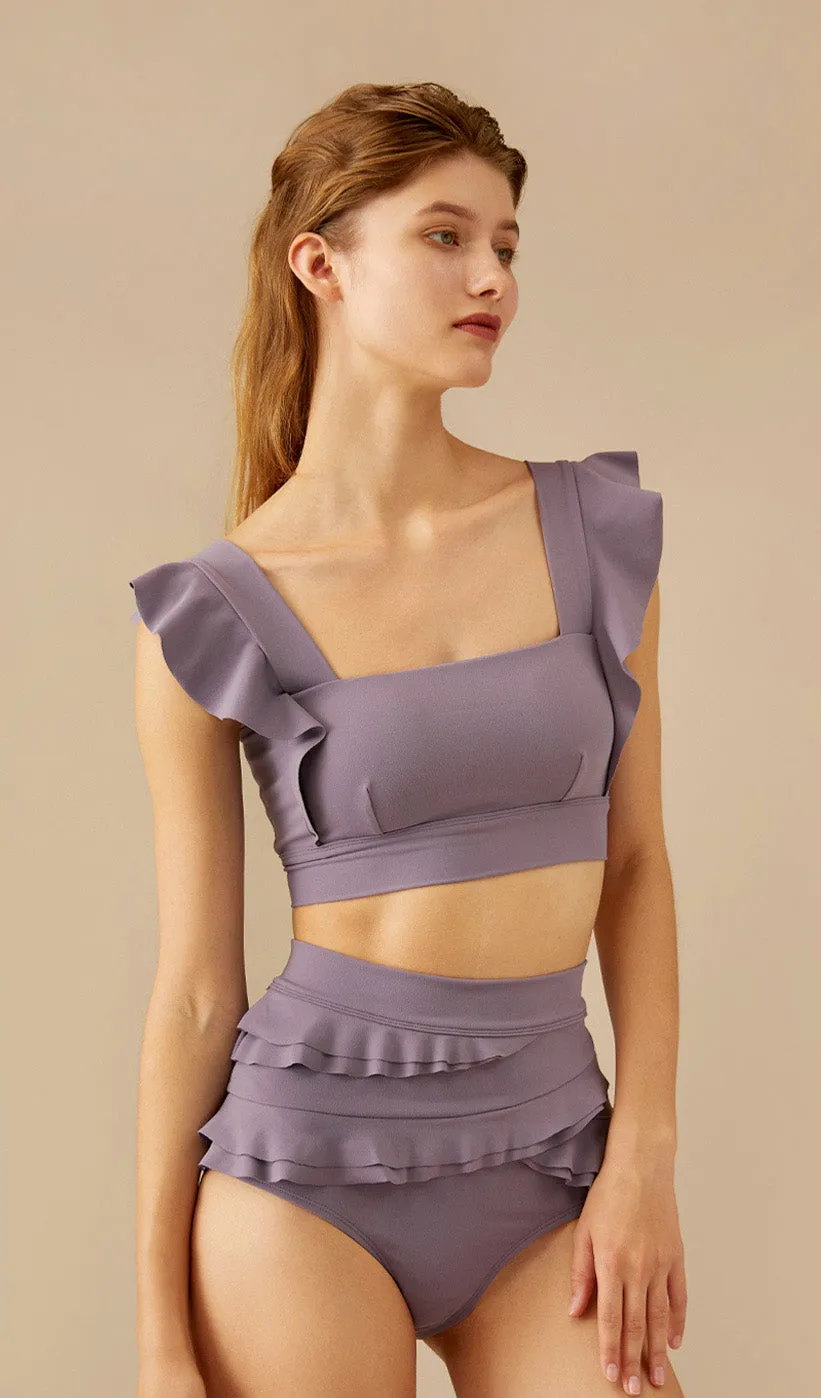 SERENA Ruffled Bikini Set - Lavender sold by Visual Mood product image thumbnail 3
