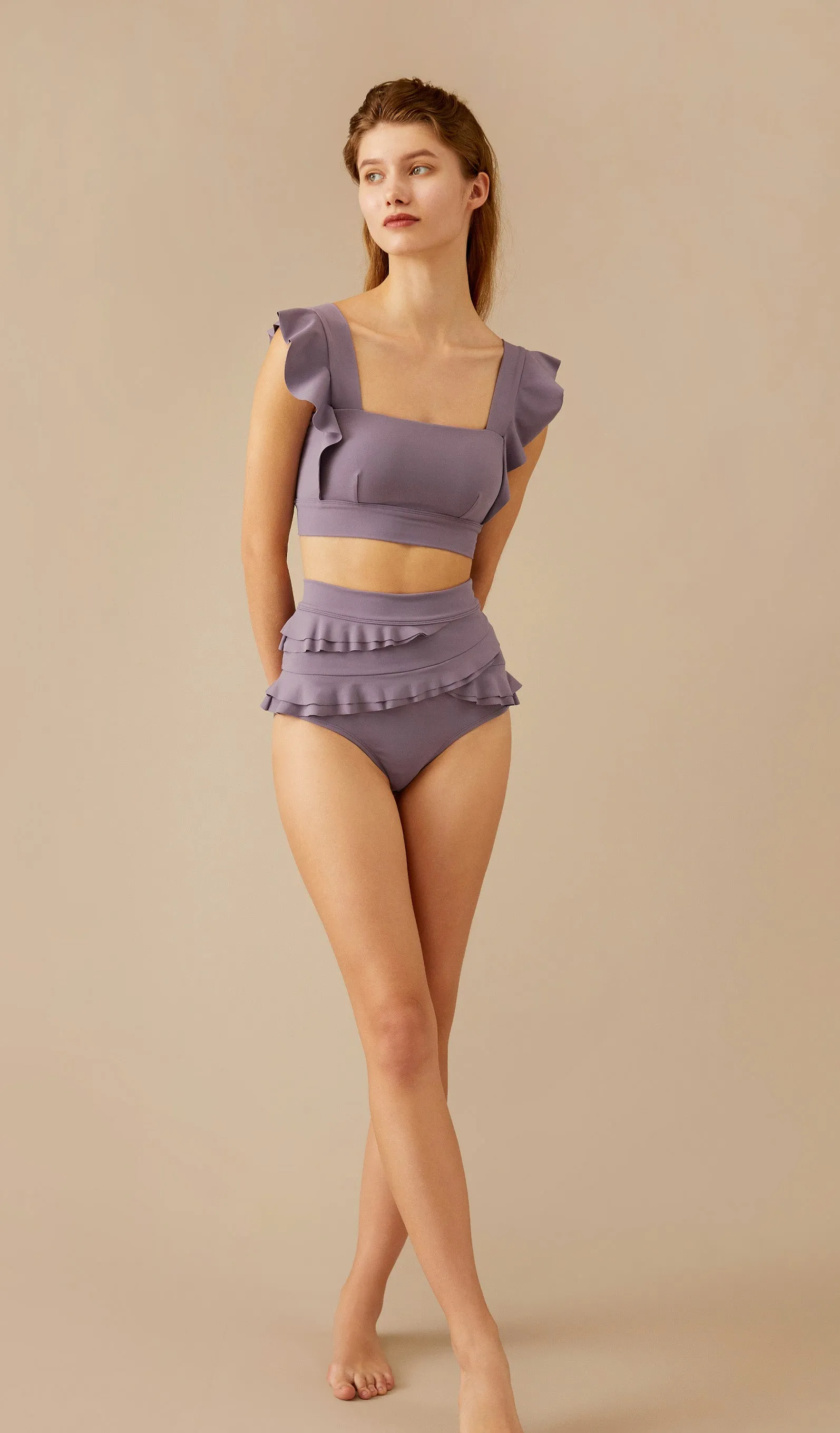 SERENA Ruffled Bikini Set - Lavender sold by Visual Mood product image thumbnail 5