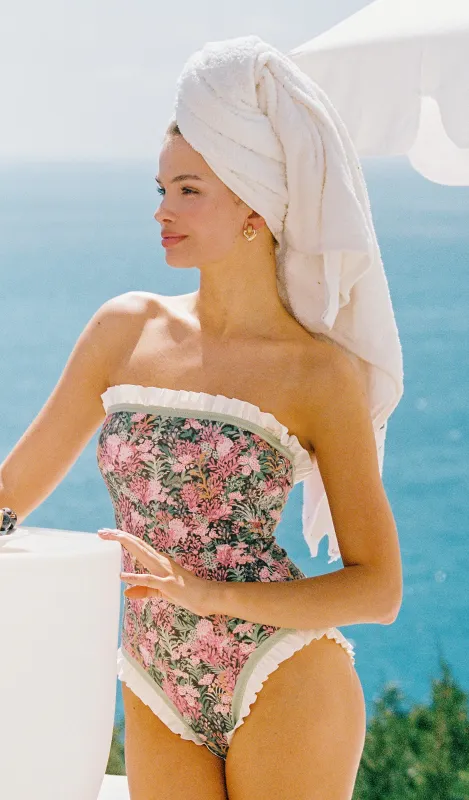 ANNABELLE Reversible Ruffle One Piece Swimsuit sold by Visual Mood