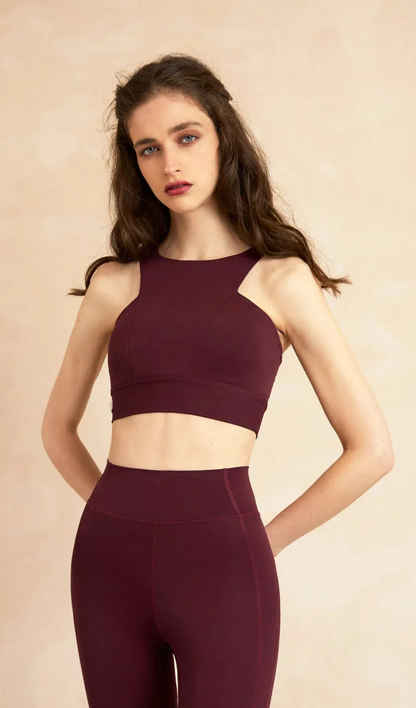 JOSIE High-neck Yoga Bra - Dark Red sold by Visual Mood product image thumbnail 4