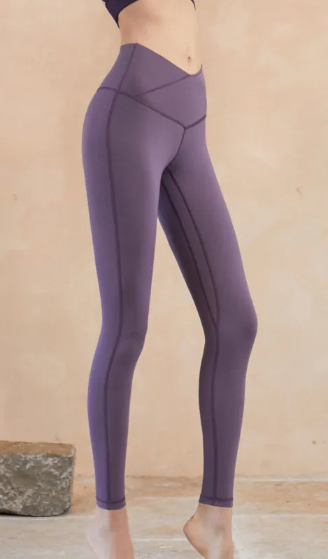 ANIKA V-cut Yoga Pants - Light Purple sold by Visual Mood