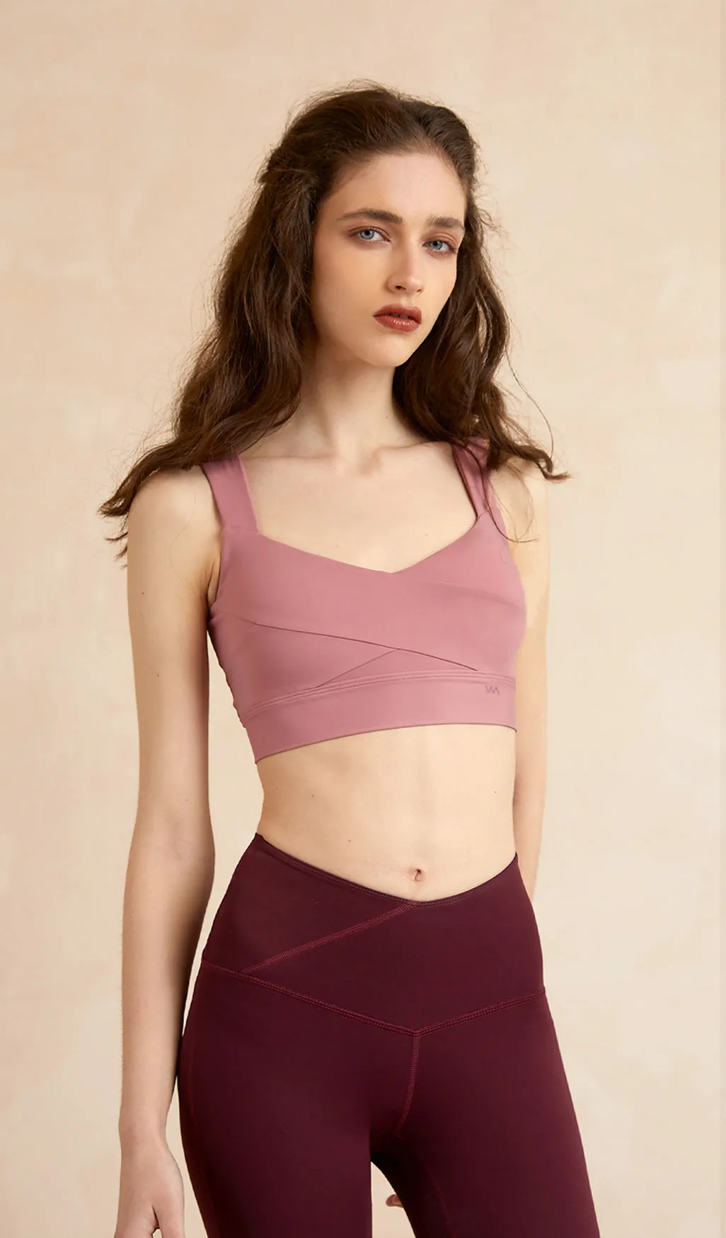 CELIA V-back Yoga Bra - Light Pink sold by Visual Mood