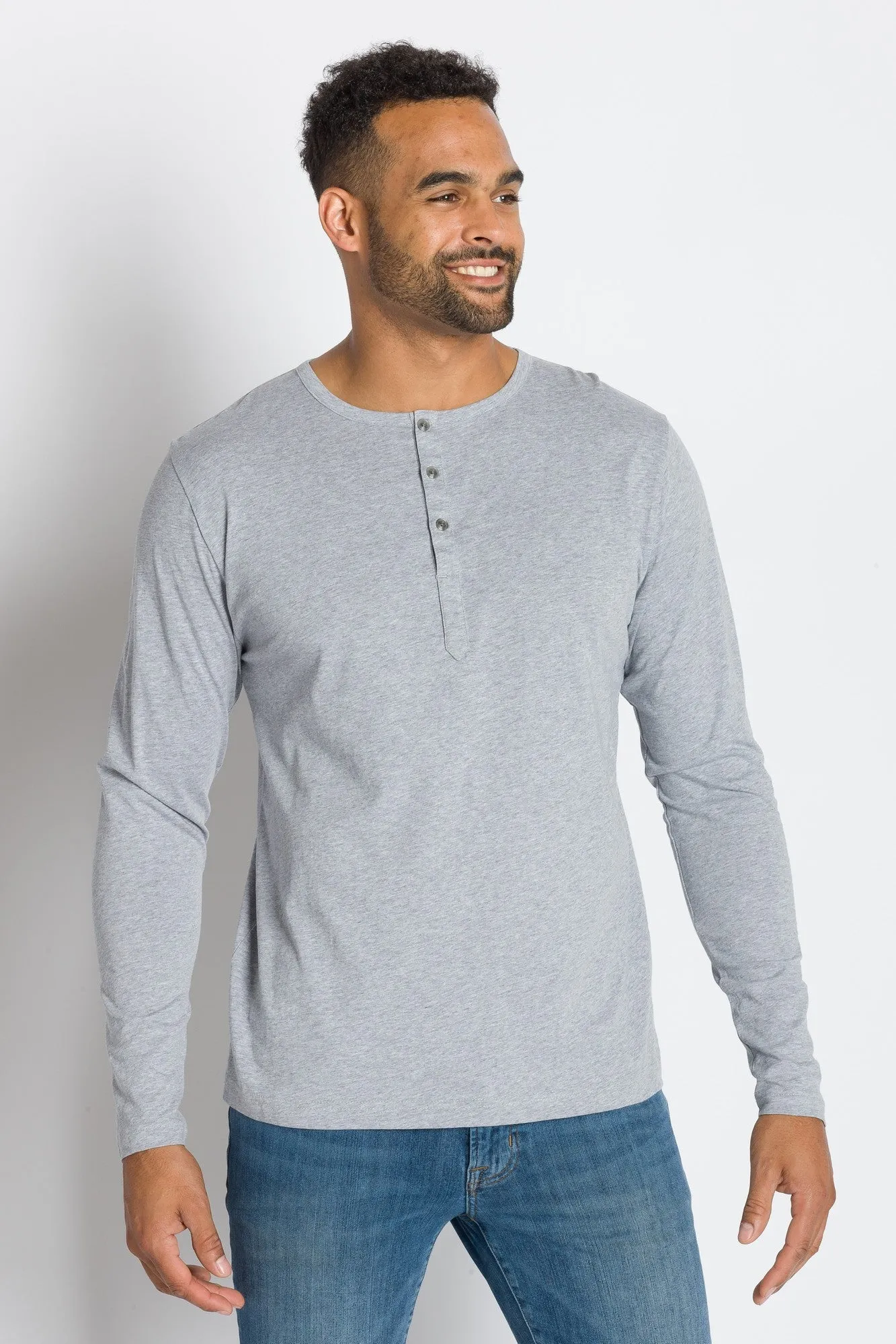 Frank | Men's Long Sleeve Henley sold by Ably Apparel