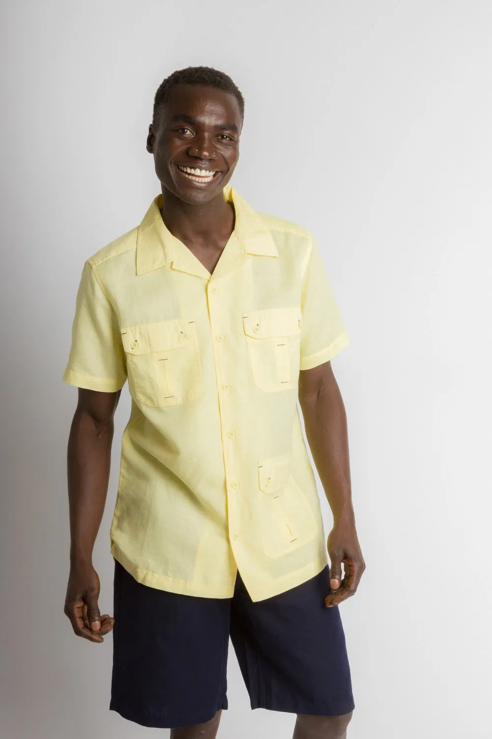 MStar | Men's Linen Cotton Blend Short Sleeve Safari Shirt sold by Ably Apparel product image thumbnail 4