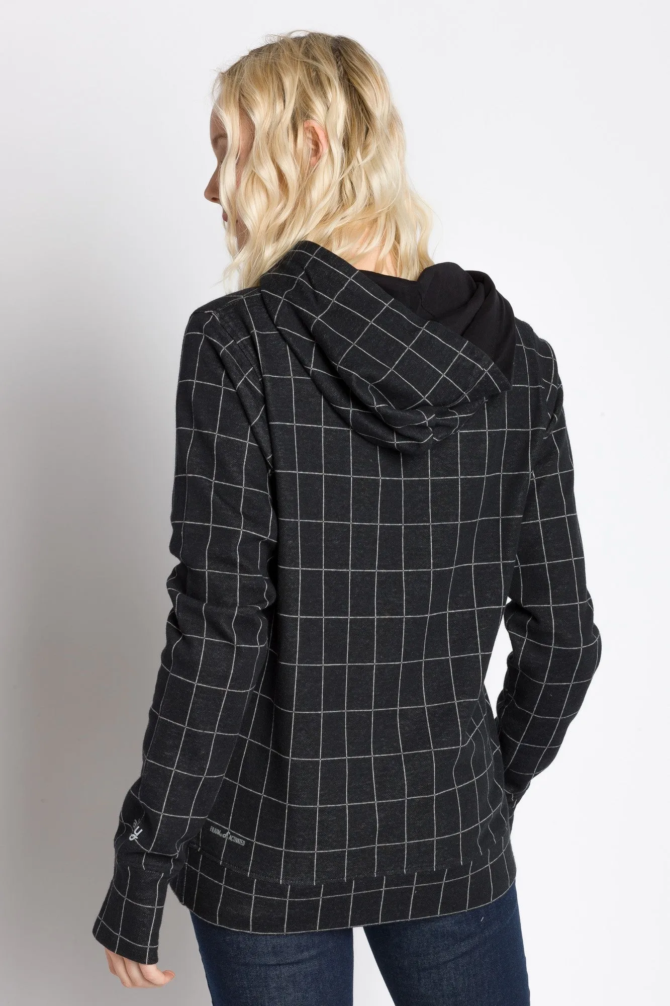 Cecilia | Women's Hooded Windowpane Lightweight Sweatshirt sold by Ably Apparel product image thumbnail 2