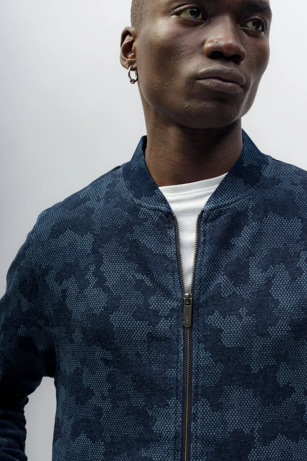 Leo | Men's Indigo Dyed Baseball Jacket sold by Ably Apparel product image thumbnail 4