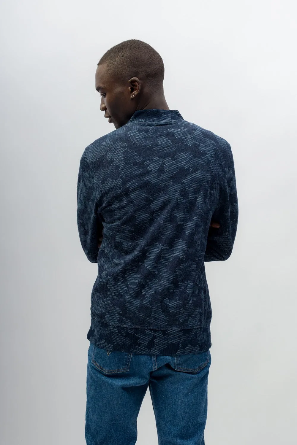 Leo | Men's Indigo Dyed Baseball Jacket sold by Ably Apparel product image thumbnail 3
