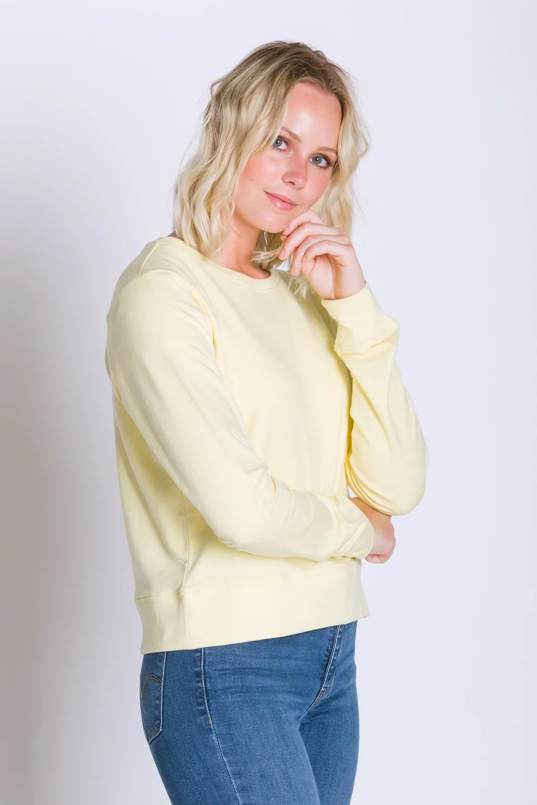 Daphne | Women's Long Sleeve Lightweight French Terry Sweatshirt sold by Ably Apparel product image thumbnail 2