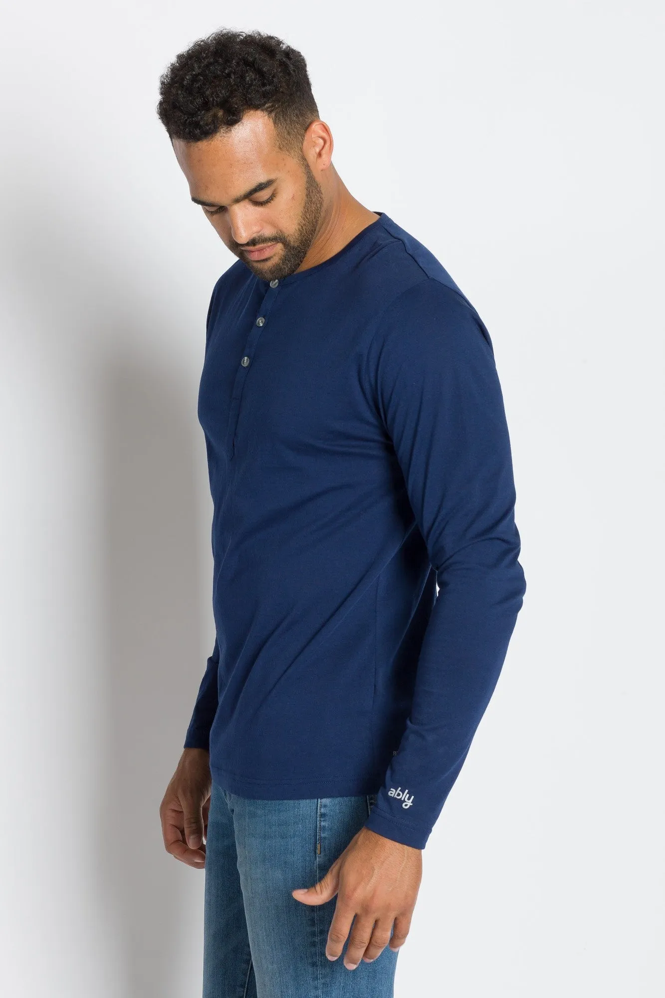 Frank | Men's Long Sleeve Henley sold by Ably Apparel product image thumbnail 2