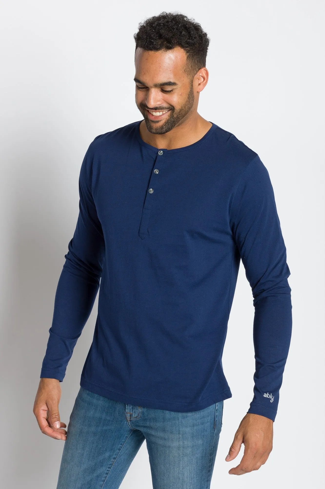 Frank | Men's Long Sleeve Henley sold by Ably Apparel