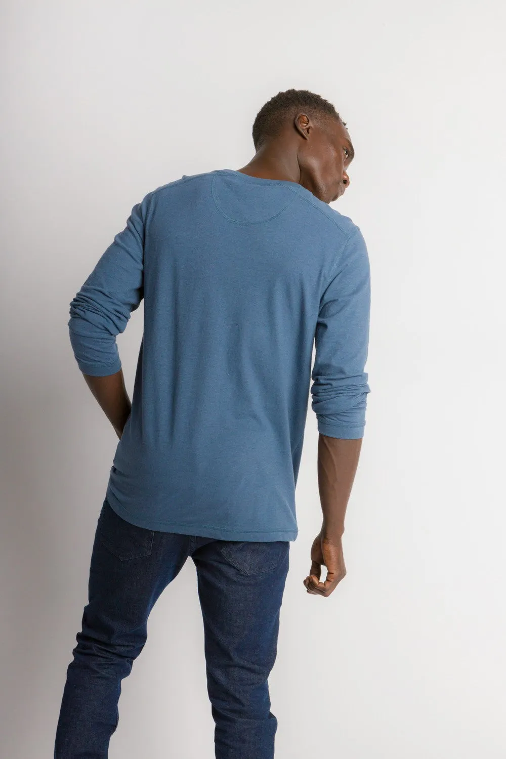 Ivan | Men's Stain Proof Relaxed Long Sleeve Cotton Linen Knit Top sold by Ably Apparel product image thumbnail 3