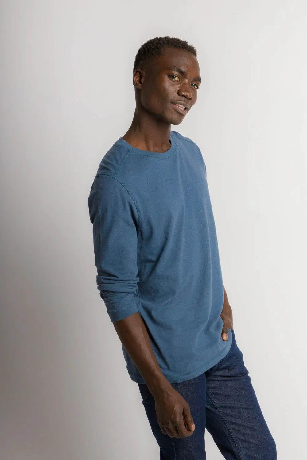 Ivan | Men's Stain Proof Relaxed Long Sleeve Cotton Linen Knit Top sold by Ably Apparel product image thumbnail 2