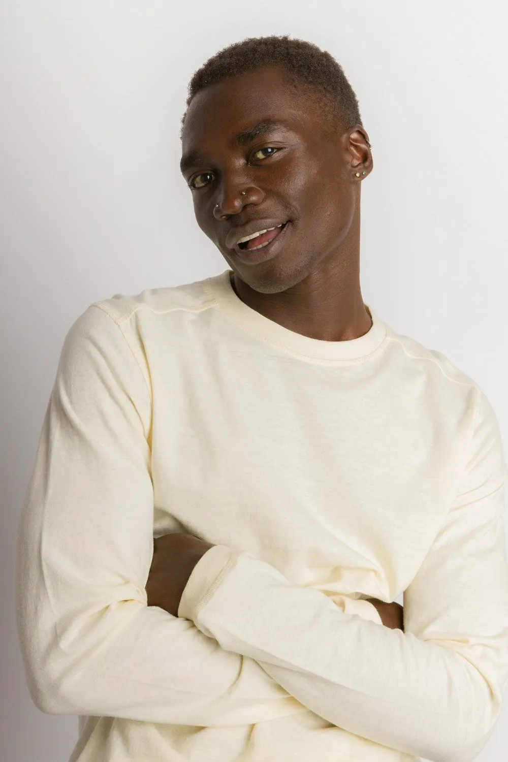 Ivan | Men's Stain Proof Relaxed Long Sleeve Cotton Linen Knit Top sold by Ably Apparel product image thumbnail 4