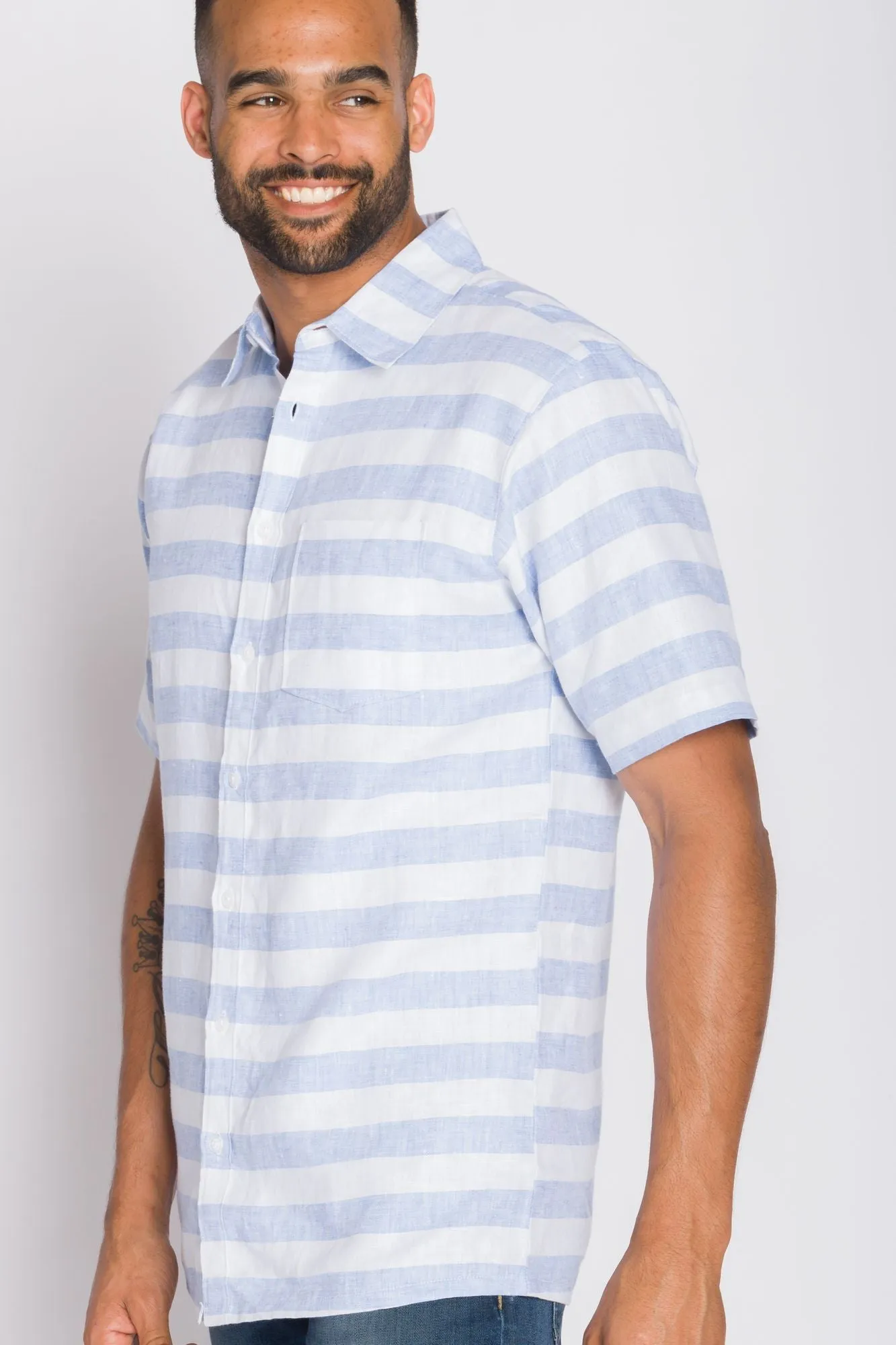 Talbot | Men's Short Sleeve Linen Shirt sold by Ably Apparel product image thumbnail 5