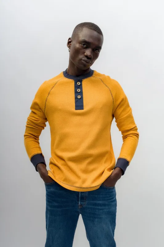 Justice | Men's Long Sleeve Thermal Henley sold by Ably Apparel