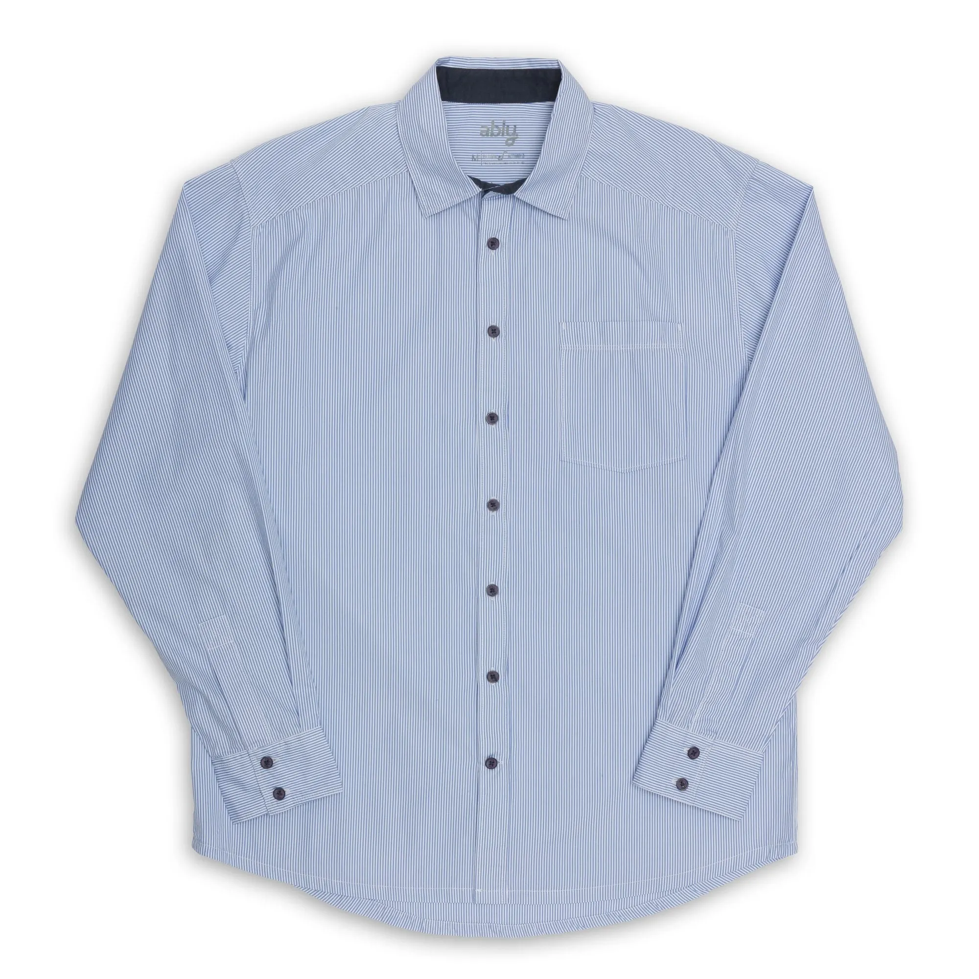 St Tropez | Men's Cotton Pinstripe Button Up Shirt sold by Ably Apparel product image thumbnail 4