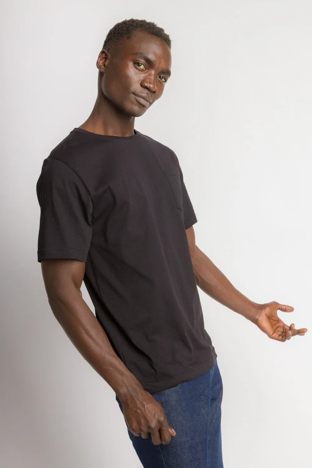 Bradley Unbranded | Men's Anti-Stain Logo-less Crew Neck Pocket Tee sold by Ably Apparel product image thumbnail 2