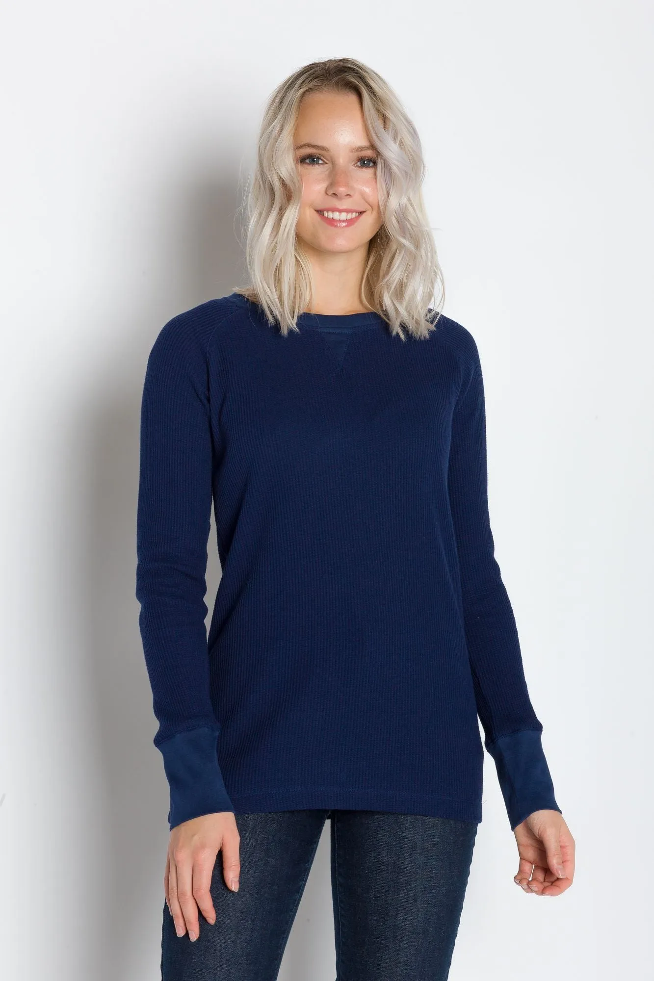 Hazel | Women's Raglan Thermal Crew Neck Shirt sold by Ably Apparel product image thumbnail 5