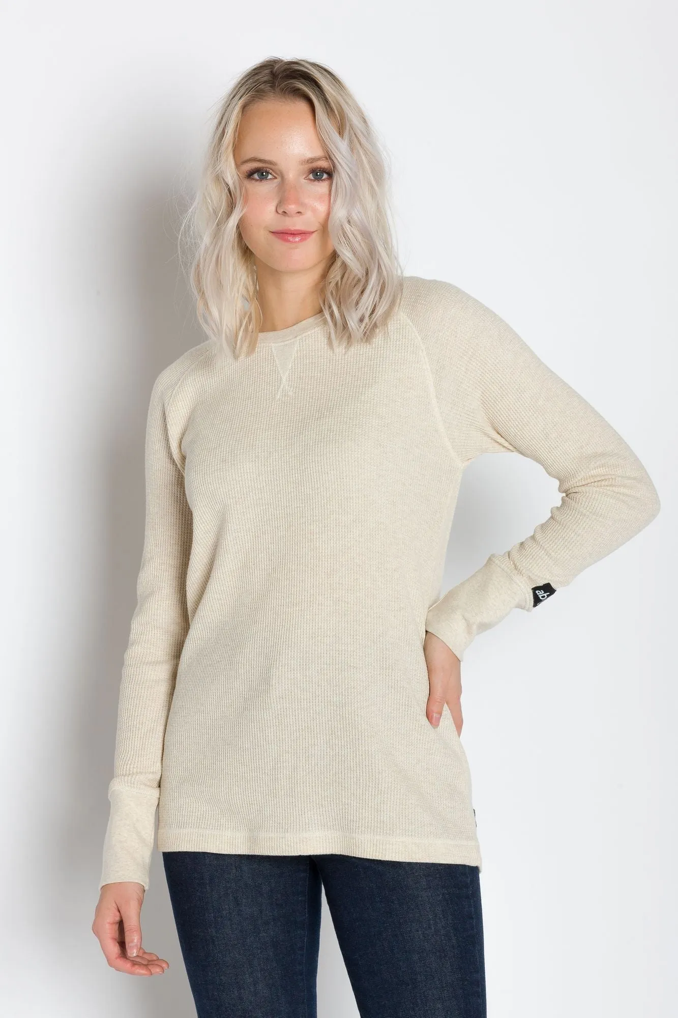 Hazel | Women's Raglan Thermal Crew Neck Shirt sold by Ably Apparel