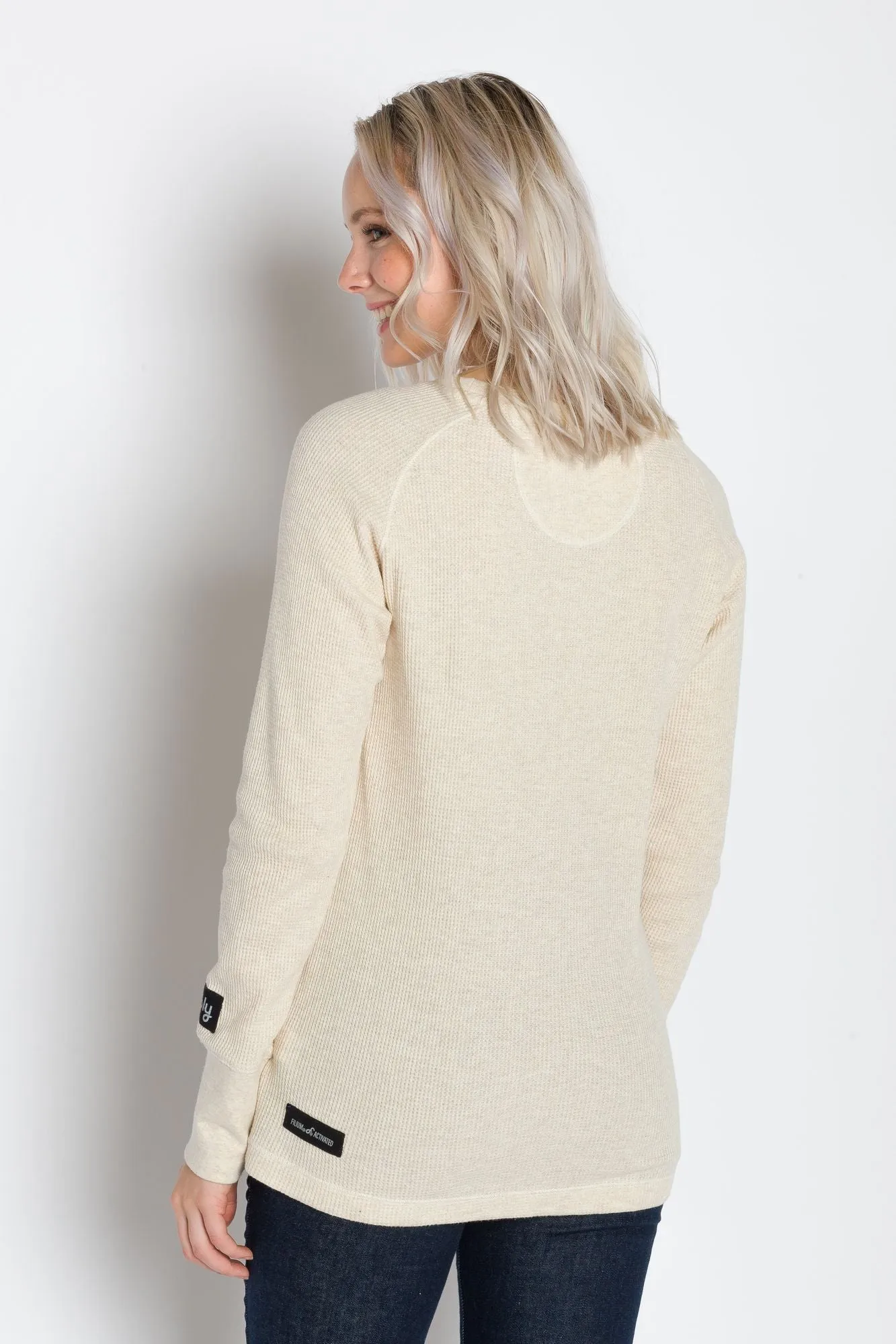 Hazel | Women's Raglan Thermal Crew Neck Shirt sold by Ably Apparel product image thumbnail 3