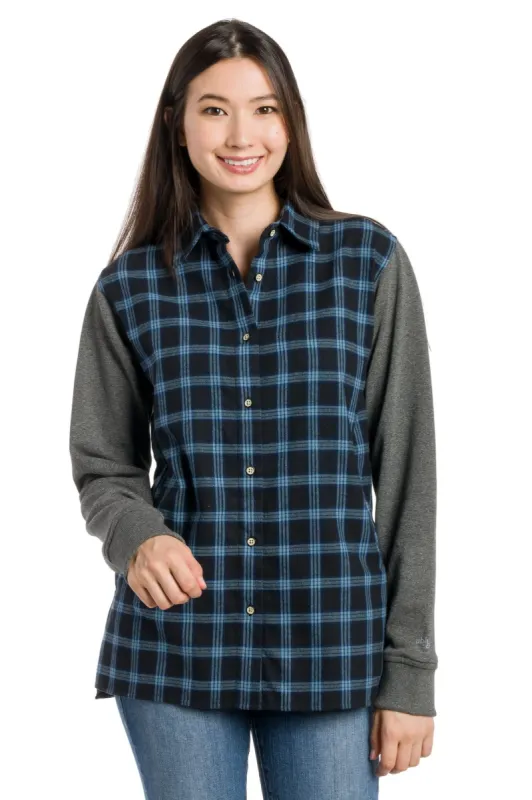 Aria | Women's Long Sleeve Flannel Tunic sold by Ably Apparel